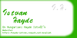istvan hayde business card